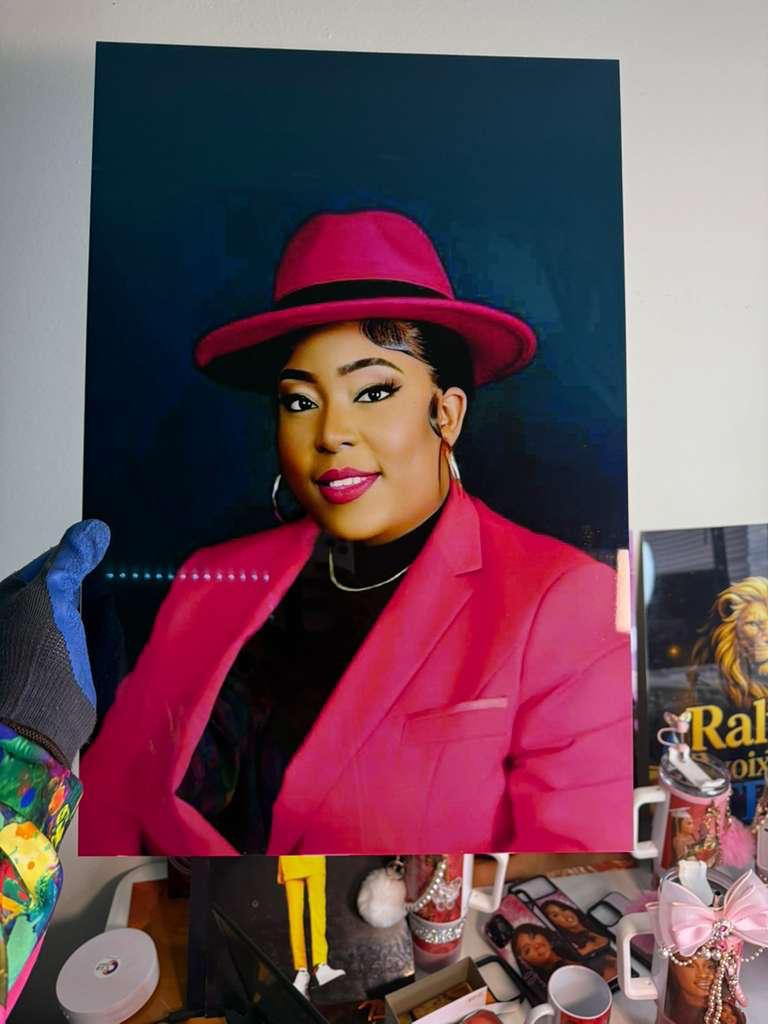 Crimson Elegance: Romantic Rose Portrait Poster 18*24